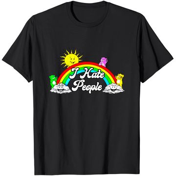 Discover I Hate People Rainbow Printed T-Shirt