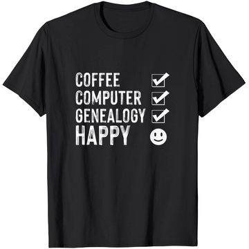 Discover Coffee Computer Genealogy Genealogist Ancestry Lineage Gift T-Shirt