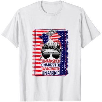 Discover Unmasked Unmuzzled Unvaccinated Unafraid T-Shirt
