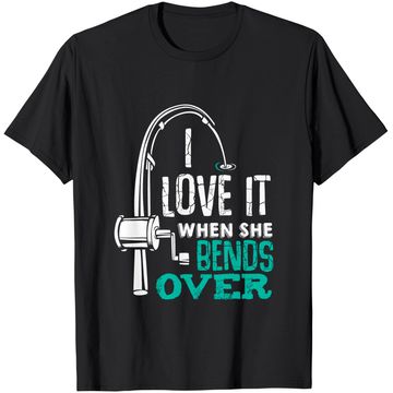 Discover I Love It When She Bends Over Funny Angling Fish T-Shirt