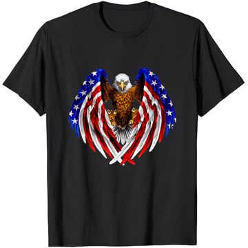 Discover American Eagle Patriot T-Shirt US Flag With Eagle Gift Shirt Premium T-Shirt