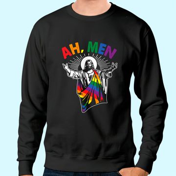 Discover Ah Men Gay Jesus Christian Sweatshirt
