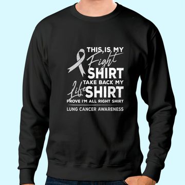 Discover This is My Fight Sweatshirt Lung Cancer Awareness Support Ribbon Sweatshirt