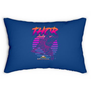 Discover Marvel Thor Ragnarok 80s Retro Sunset Halftone Hero Lumbar Pillow