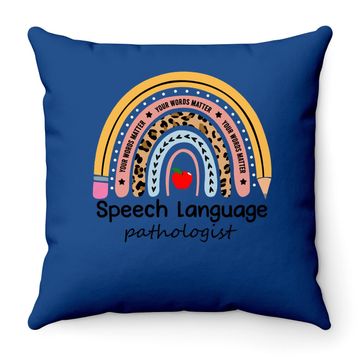 Discover Speech Therapy Leopard Rainbow Throw Pillow