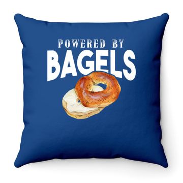 Discover Bagel Lover Gifts - Powered By Bagels Gift Throw Pillow