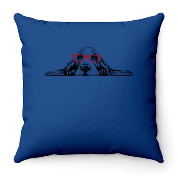 Discover Basset Hound Throw Pillow