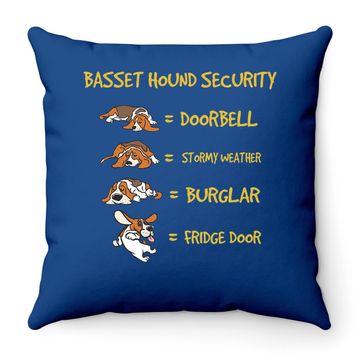 Discover Basset Hound Security Throw Pillow