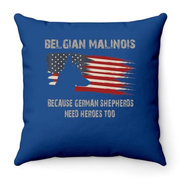 Discover Belgian Malinois American Flag Throw Pillow