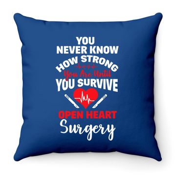 Discover I Survived Open Heart Surgery Bypass Survivor Recovery Gift Throw Pillow