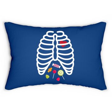 Discover Skeleton Rib Cage Heart Candy Lumbar Pillow