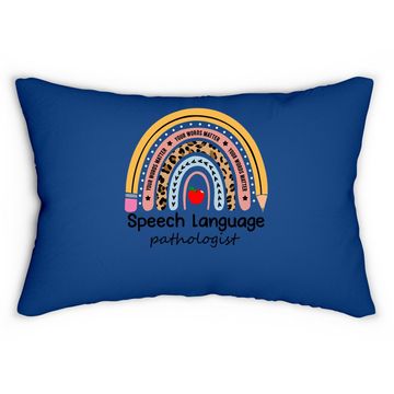Discover Speech Therapy Leopard Rainbow Lumbar Pillow