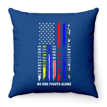 Discover No One Fights Alone Patriot Apparel Throw Pillow Throw Pillow Fit