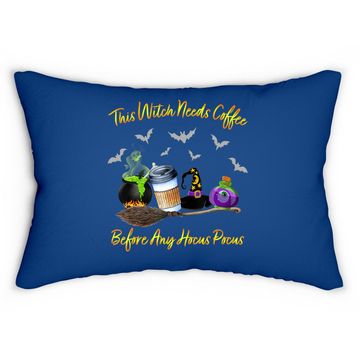 Discover This Witch Needs Coffee Before Any Hocus Pocus Halloween Lumbar Pillow