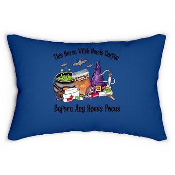 Discover This Nurse Witch Needs Coffee Before Hocus Pocus Halloween Lumbar Pillow