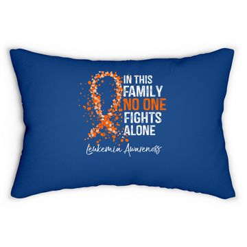 Discover In This Family No One Fights Alone Lumbar Pillow Leukemia Awareness Lumbar Pillow