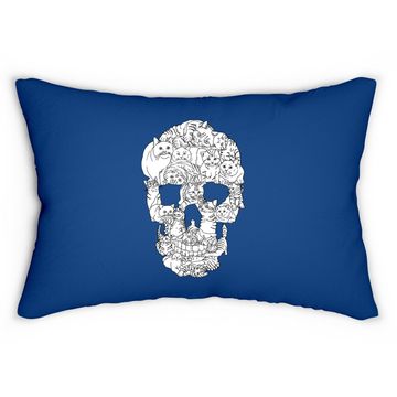 Discover Cat Skull Halloween Lumbar Pillow