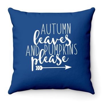 Discover Autumn Leaves And Pumpkins Please Throw Pillow