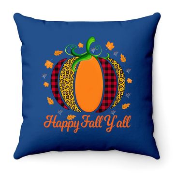 Discover Happy Fall Y'all Autumn Season Throw Pillow