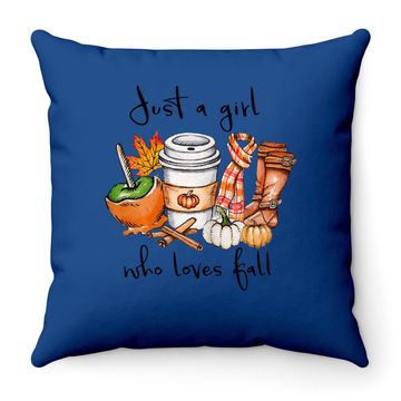 Discover Just A Girl Who Loves Fall Hello Autumn Throw Pillow