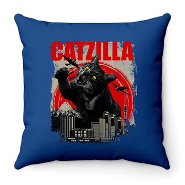 Discover Catzilla Cat Lover Kitten Kitty Throw Pillow
