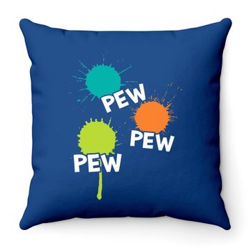 Discover Pew Pew Pew Throw Pillow