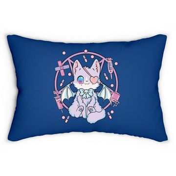 Discover Pastel Goth Kawaii Yami Cat Lumbar Pillow