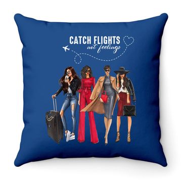 Discover Catch Flights Not Feelings Summer Vacation Throw Pillow