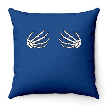 Discover Halloween Boob Skeleton Hand Throw Pillow