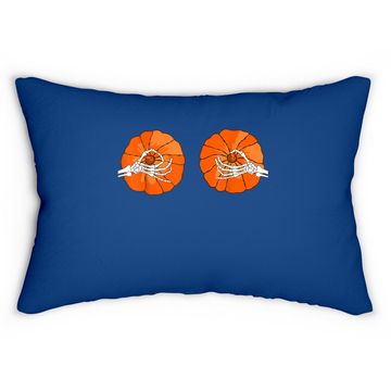 Discover Pumpkin Boobs Skeleton Hands Halloween Lumbar Pillow