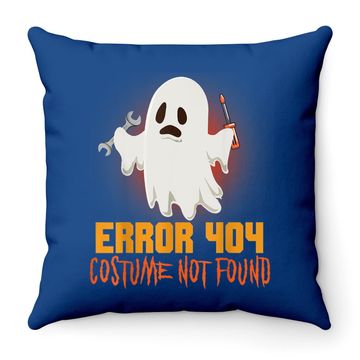 Discover Ghost Halloween Error 404 Costume Not Found Throw Pillow