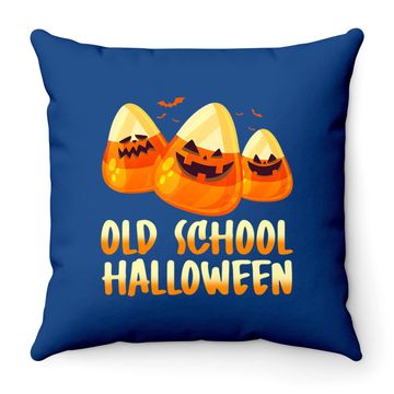 Discover Old School Halloween Candy Corn Throw Pillow