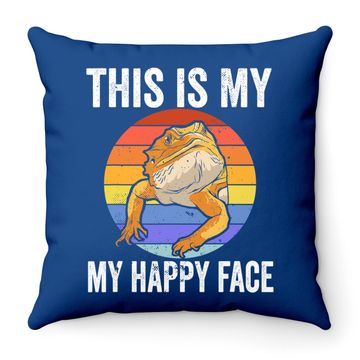 Discover This Is My Happy Face Bearded Dragon For A Reptiles Lover Throw Pillow