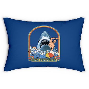 Discover This Is Me Funny Stay Positive Shark Attack Retro Comedy Lumbar Pillow