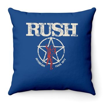 Discover Rush  american Tour 1977 Throw Pillow