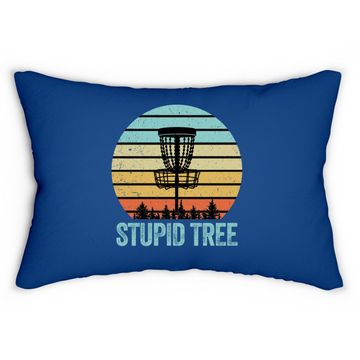 Discover Disc Golf Funny Stupid Tree Retro Lumbar Pillow