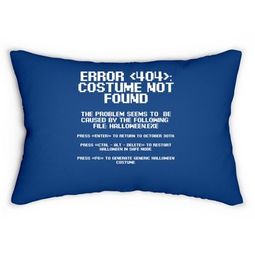 Discover Halloween Error 404 Costume Not Found Apparel Geeky Lumbar Pillow