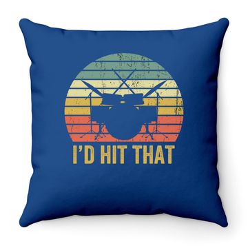 Discover Drummer Vintage Drums Throw Pillow