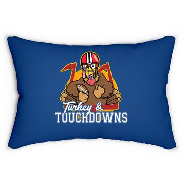 Discover Turkey And Touchdowns Thanksgiving Football Lumbar Pillow
