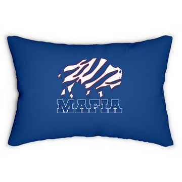 Discover Red Bills Mafia Zubaz Logo Lumbar Pillow