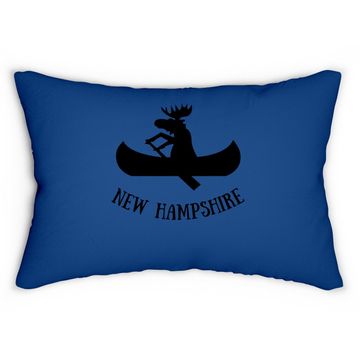 Discover New Hampshire Moose Canoe Vacation Lumbar Pillow