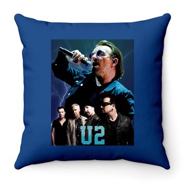Discover Vintage Style U2 Rock Throw Pillow
