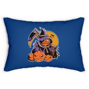 Discover Spooky Pumpkin Head Scarecrow Classic Lumbar Pillow