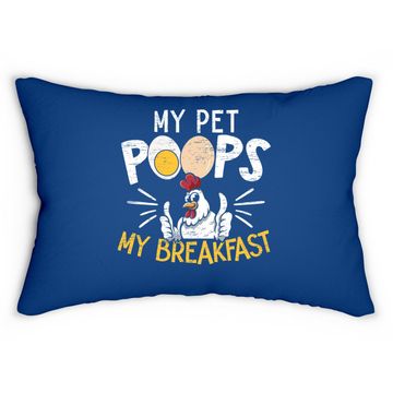 Discover My Pet Poops Breakfast Farming Chicken Farmer Lumbar Pillow