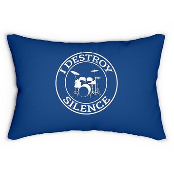 Discover Drummer I Destroy Silence Drums Lumbar Pillow