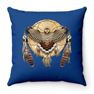 Discover Red-tail Hawk Dreamcatcher Mandala Classic Throw Pillow