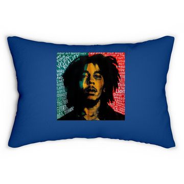 Discover Bob Marley Retro Pop Art Lumbar Pillow