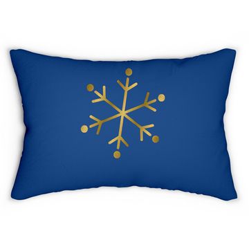 Discover Gold Snowflakes Lumbar Pillow