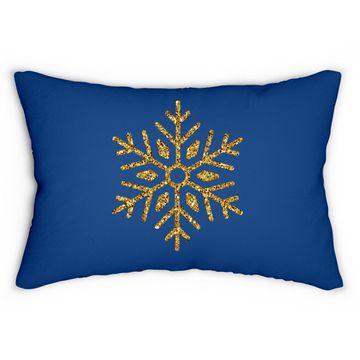 Discover Gold Snowflakes Lumbar Pillow