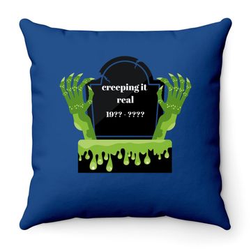 Discover Creepy Tombstone It Real Throw Pillow